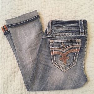 Rock Revival Eustis distressed denim capris